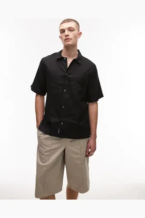 ARKET Linen short sleeve shirt with front pocket in
