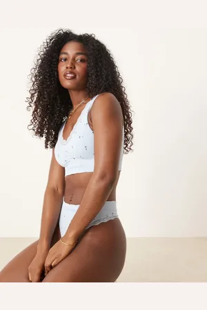 Boux Avenue Printed pointelle bralet in