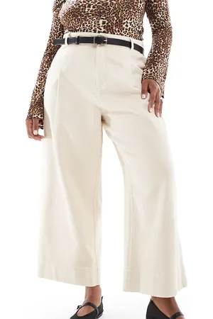 ASOS Curve cropped wide leg pants in -Multi