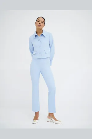 River Island Crop flare pants in light blue
