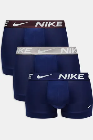 Nike Dri-FIT Essential Microfibre 3 pack trunks in navy with contrast waistbands
