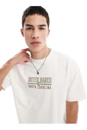 Hollister Heavyweight boxy t-shirt with location motif detail in -Neutral