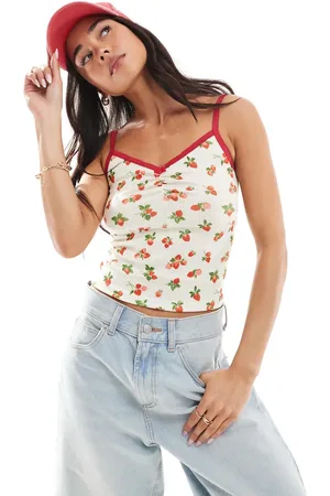 Daisy Street Printed cropped cami top in