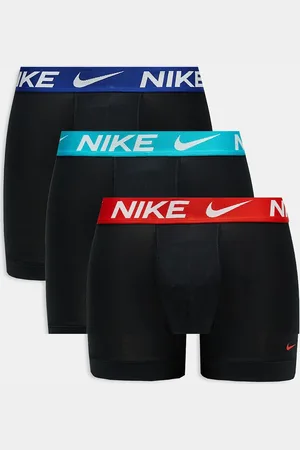 Nike Dri-FIT Essential Microfibre 3 pack boxer briefs in black with contrast waistband