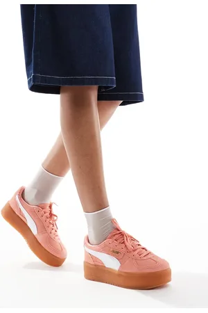 PUMA Palermo Eleveta sneakers in coral pink