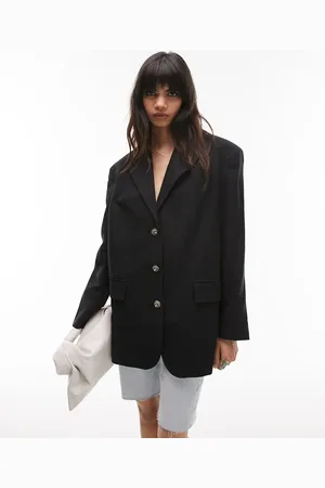 Topshop Linen-blend single breasted blazer in (part of a set)