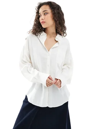 JJXX Linen blend shirt in white