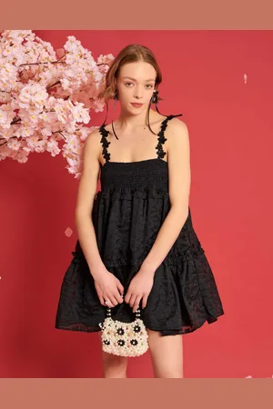 Sister Jane Dream flower strap jacquard mini dress in (part of a set)