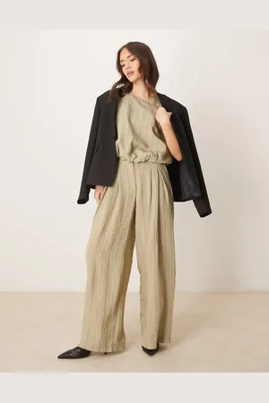 ASOS Wide leg pants in tonal stripe (part of a set)