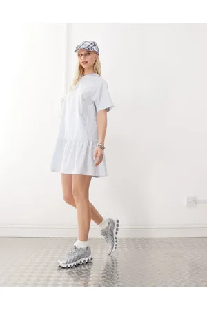 COLLUSION Hooded sports mini dress-Blue