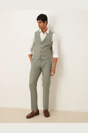 ASOS Skinny suit pants in cross hatch-Green