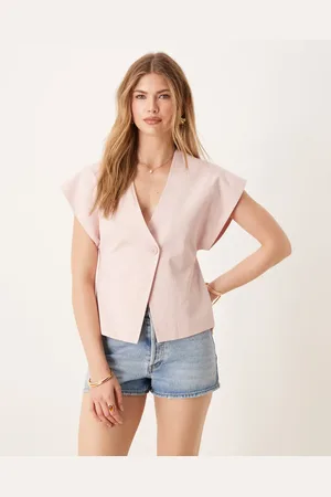 ASOS Tailored wrap waistcoat with linen in