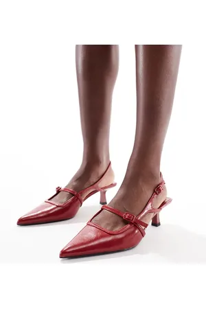 Stradivarius Slingback kitten heeled shoes in