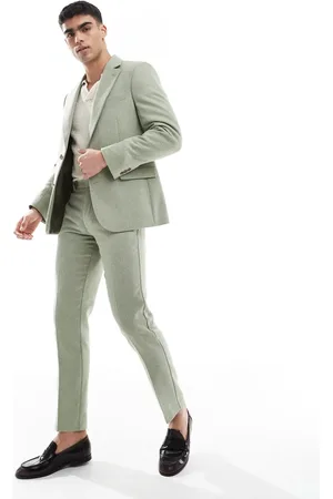 ASOS Wool blend slim suit pants in weave