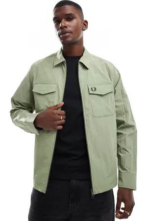 Fred Perry Zip through overshirt in green