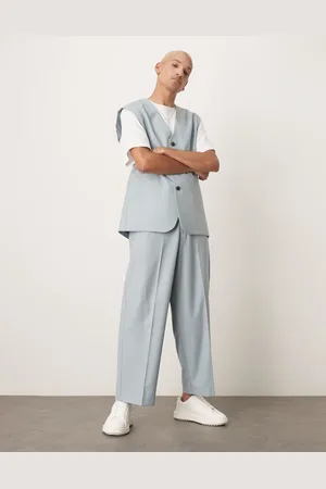 ASOS Pull on balloon suit pants in light blue
