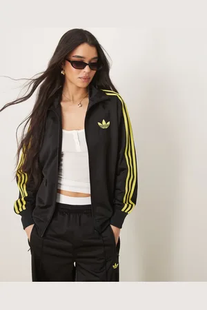 adidas Firebird Loose track top in and yellow