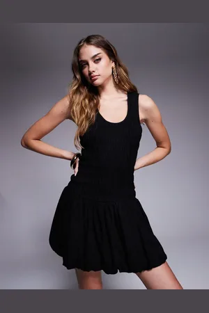 River Island Puffball linen mini dress in