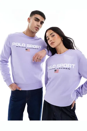Ralph Lauren Sport capsule unisex large flag chest logo sweatshirt in -Purple