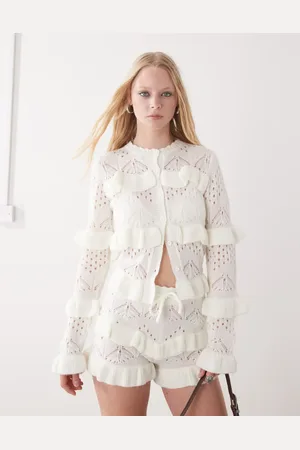 The Ragged Priest Frilly cardigan in (part of a set)-White