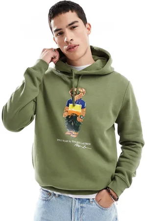 Ralph Lauren Back bear print fleece hoodie in