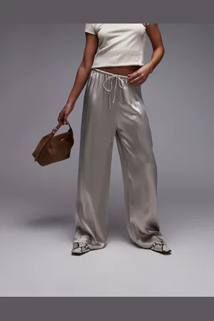 & OTHER STORIES Satin pull-on wide leg pants in -Neutral