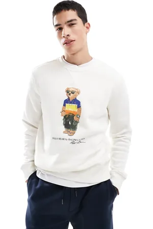 Ralph Lauren Beach bear print fleece sweatshirt in -White