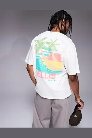 ASOS Oversized t-shirt with high summer graphic in off white