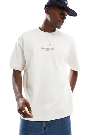 Hollister Small boxy bubble logo cooling t-shirt in -Neutral