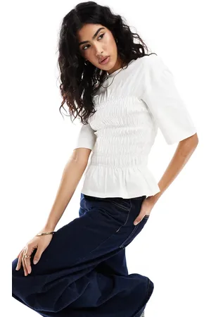 & OTHER STORIES Top with ruched corset detail in