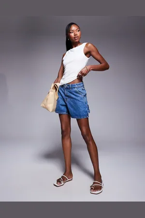 Princess Polly Longline denim cargo style shorts in
