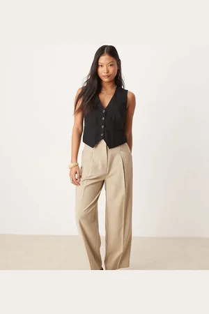 ASOS Petite tailored tapered pants in -Neutral