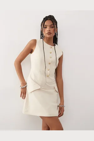 Amy Lynn Tailored waistcoat mini dress in -White