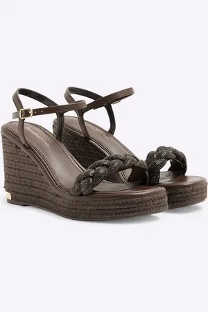 River Island Open toe embellished wedges in