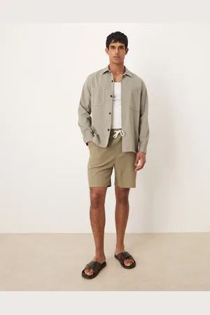 ASOS Oversized waffle shorts in brown