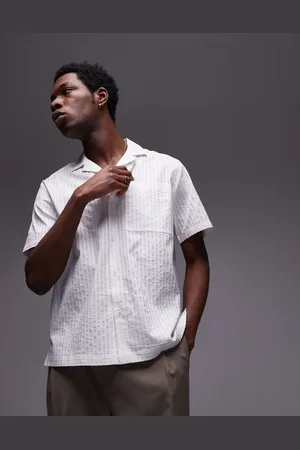 Topman Textured stripe shirt in