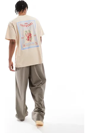 Threadbare 180 GSM oversized cotton graphic t-shirt in -Neutral