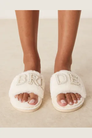 Be Mine Sasha Bridal slippers in -White
