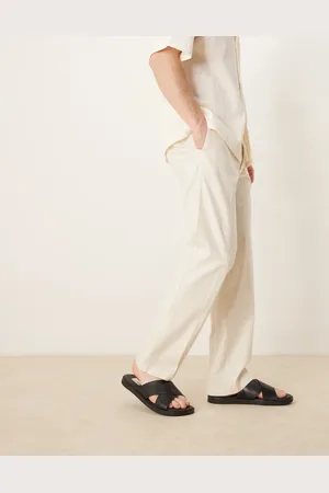 ASOS Smart straight leg linen blend pants in