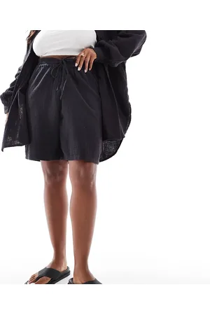 ONLY Cheesecloth pull-on shorts in charcoal (Part of a set)-Grey