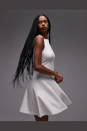 & OTHER STORIES Jersey boat neck mini dress with skater hem in