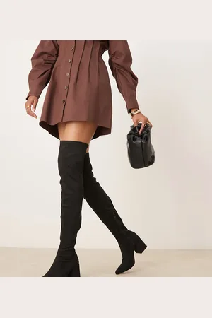 Raid Rykiel block heel over the knee boots in black