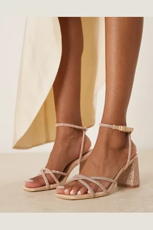 Be Mine Danya embellished block heeled sandals in blush-Pink