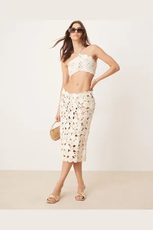For Love & Lemons Floral crochet cover up midi skirt in (part of a set)