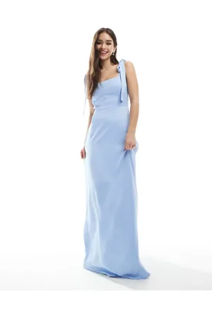 Maids to Measure Bridesmaid tie shoulder maxi dress in