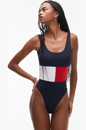 Tommy Hilfiger Flag swimsuit in navy