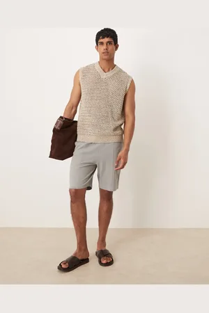 ASOS Slim pique shorts in grey