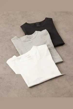 Lyle & Scott Basic 3 pack t-shirts in black, grey and white-Multi