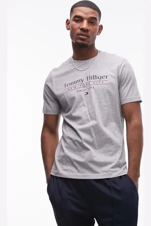 Tommy Hilfiger Centre stack linear logo t-shirt in grey