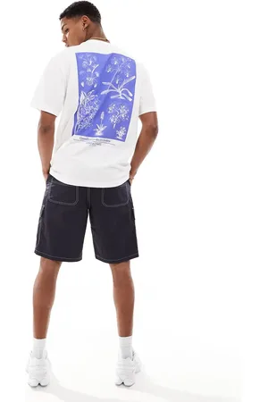 Only & Sons Relaxed fit t-shirt with floral back print in off white